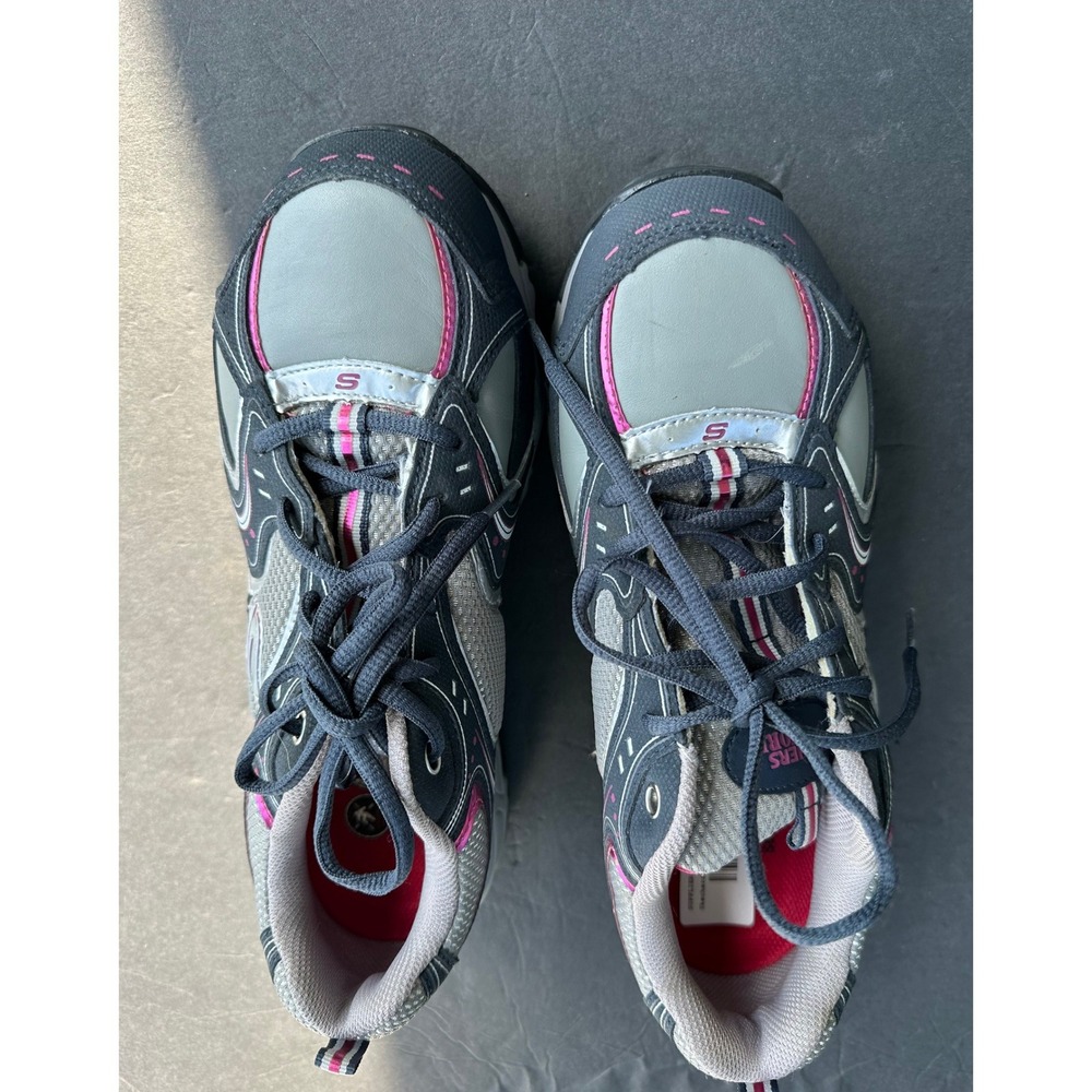 Skechers Work D'Lites Women Slip Resistant Safety Toe Athletic Shoes Gray Pink 9 - Picture 13 of 13
